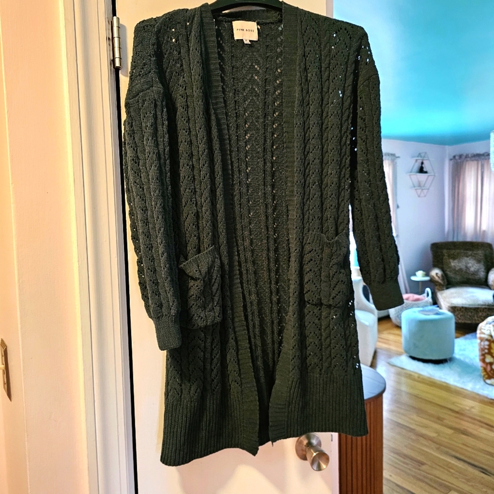 Green duster, super soft, xs